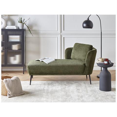 Chaise Longue Versione Destra Artheze Tessuto Verde Scuro - Foto 1