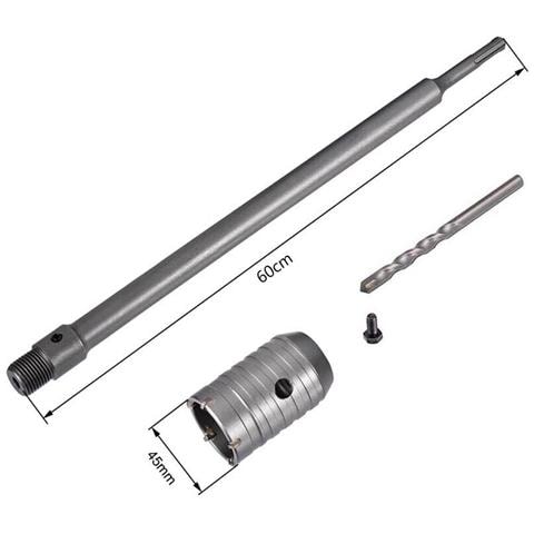 Fresa A Tazza 45 Mm Carotatrice Muro Asta Sds Plus 60 Cm Prolunga Da Trapano - Foto 2