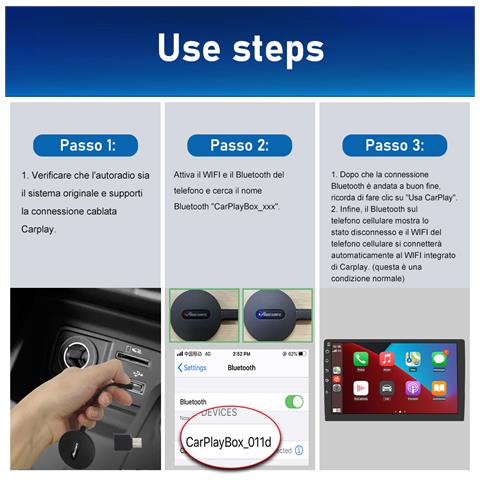 Adattatore Carplay Wireless Compatibile Per Oem Auto Prodotte 2017-2024 - Foto 2