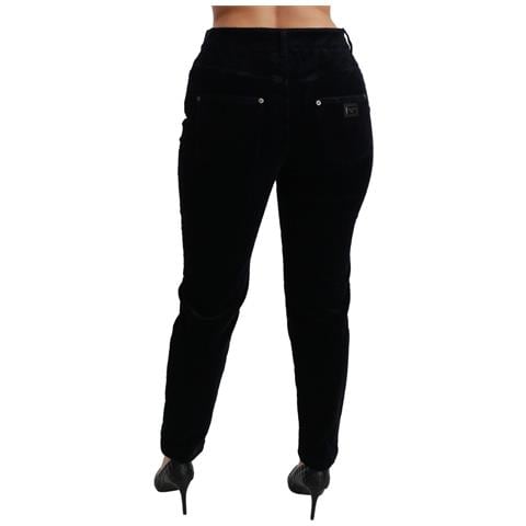 Jeans Skinny A Vita Media In Velluto A Coste Blu - It38-xs - Foto 5