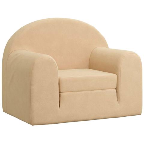 Divano Letto Per Bambini Crema In Morbido Peluche - Foto 2