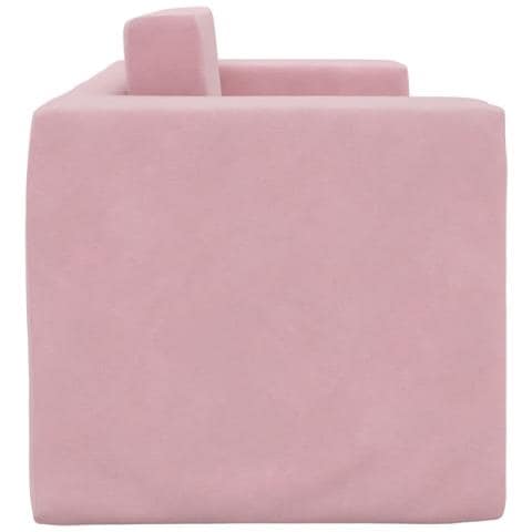 Divano Letto per Bambini a 2 Posti Rosa in Morbido Peluche - Foto 2