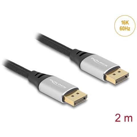 Cavo DisplayPort 16K 60 Hz 2 m argento metallo - Foto 2