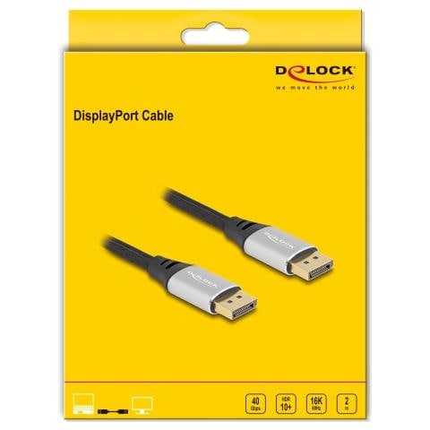 Cavo DisplayPort 16K 60 Hz 2 m argento metallo - Foto 3