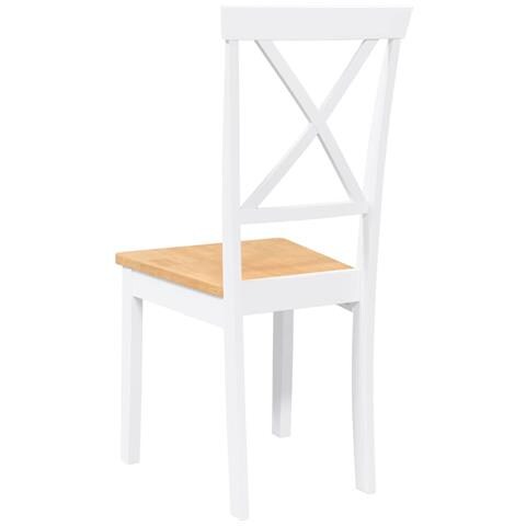 Sedie da Pranzo 2 pz Bianche in Legno Massello di Hevea - Foto 10