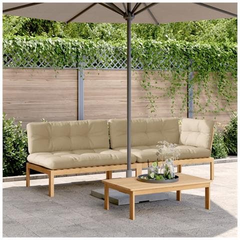 Set Divano Pallet Giardino 3pz Con Cuscini Massello Acacia - Foto 1