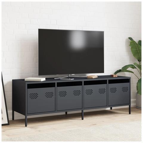 Mobile Tv Antracite 135x39x43,5 Cm Acciaio Laminato A Freddo - Foto 3