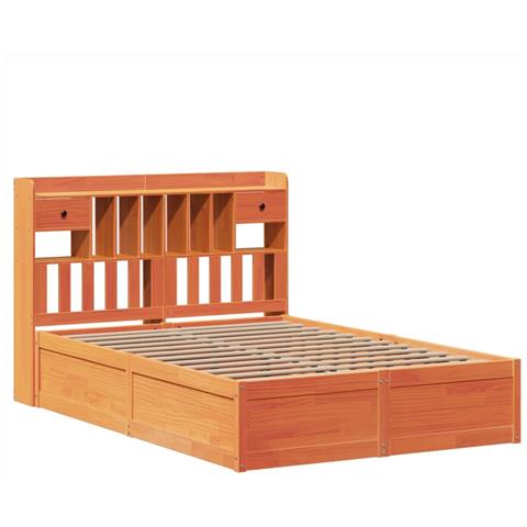 Letto Senza Materasso Marrone Cera 140x190 Cm In Legno Di Pino - Foto 3