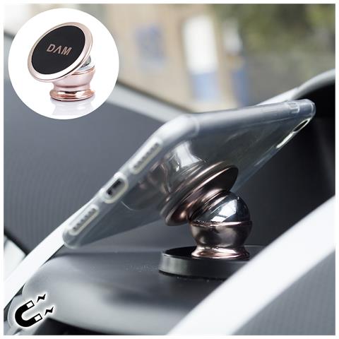 Supporto Magnetico In Metallo 360º 3x3x4 Cm. Colore: Oro Rosa - Foto 1