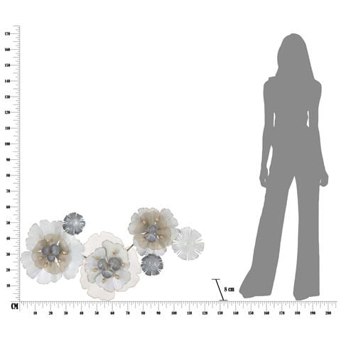 Decorazione In Metallo 3d Fiori 12 - Multicolore - Metallo - 119x8x60 Cm - Foto 8
