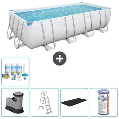 Piscina Fuori Terra - Rettangolo - 549x274x122 Cm - Grigio - Include Accessori Coordinati Cb29 - Foto 1