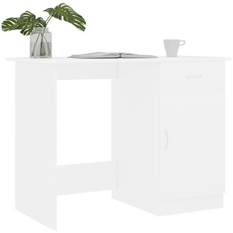 Lusso Casadino -  Scrivania Bianca 100x50x76 Cm In Legno Multistrato - Foto 2