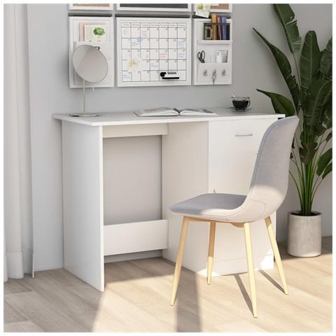 Lusso Casadino -  Scrivania Bianca 100x50x76 Cm In Legno Multistrato - Foto 8