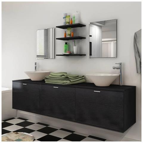 Lusso Casadino -  Set Mobili Da Bagno Con Lavabo 8 Pz Nero - Foto 8