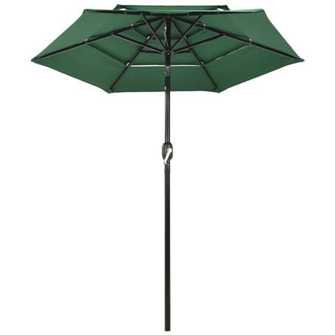 Ombrellone A 3 Livelli Con Palo In Alluminio Verde 2 M - Foto 1