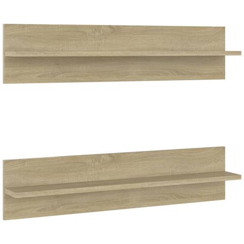 Lusso Casadino - Mensole A Muro 2pz Rovere Sonoma 80x11,5x18cm Legno Multistrato - Foto 1