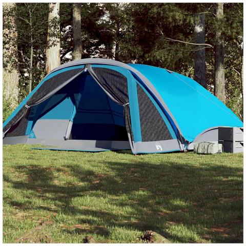 Tenda Familiare Cabina per 6 Persone Blu Impermeabile - Foto 1
