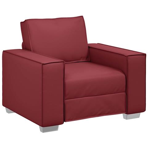 Poltrona Rosso Vino 59 cm in Pelle Finta - Foto 1
