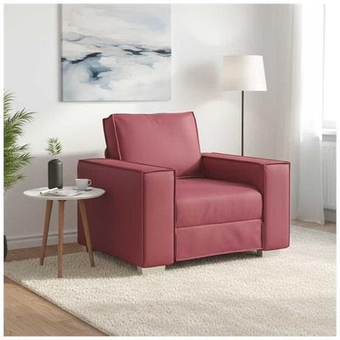 Poltrona Rosso Vino 59 cm in Pelle Finta - Foto 2