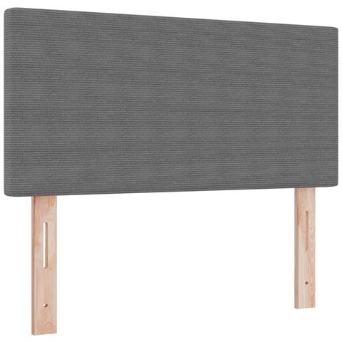 Testiera LED Design Semplice Grigio Chiaro 80 cm Tessuto Corduroy - Foto 1