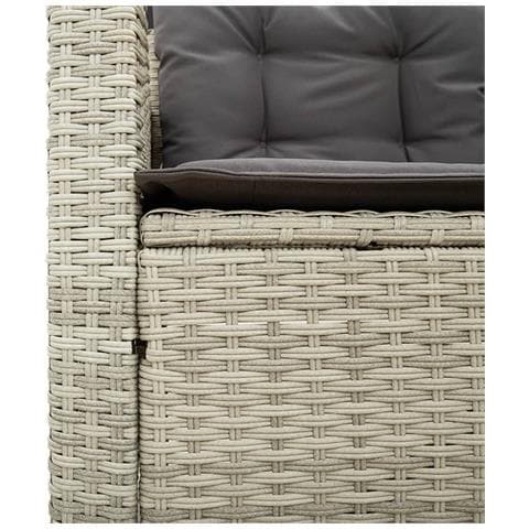 Divano Giardino Tavolo e Cuscini a L Grigio Chiaro Polyrattan - Foto 9