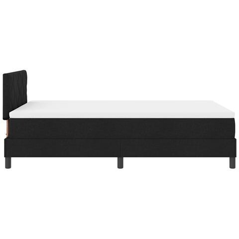 Letto con rete a molle e Materasso Nero 120x200 cm Tessuto - Foto 9