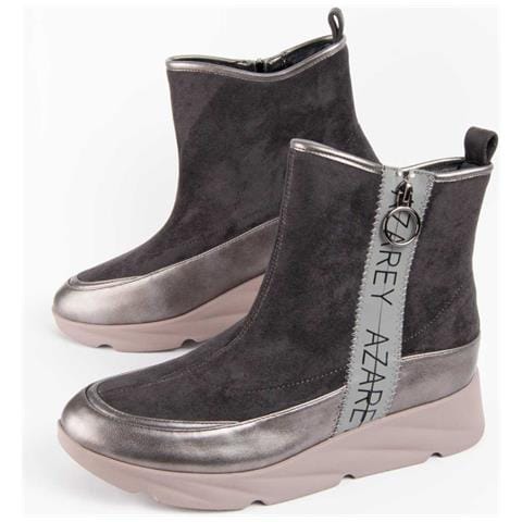 Stivaletto Con Zeppa Calig5 Grigio Grigio Materiale Sintetico E Tessile - Foto 1