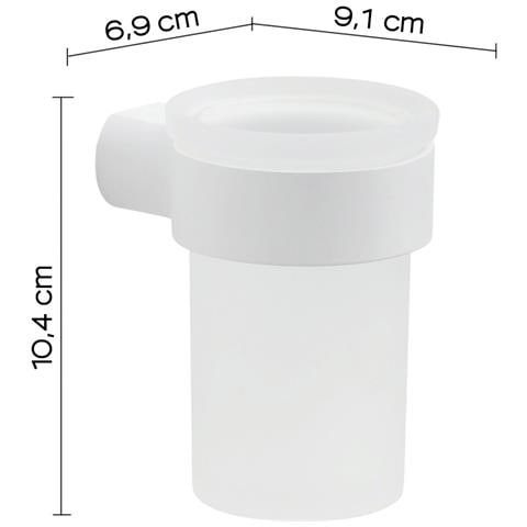 Portaspazzolini Da Muro In Ottone E Cromall Pi10 Serie Pirenei Bianco Opaco - Foto 2