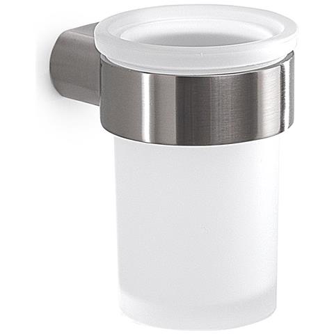 Portaspazzolini Da Muro In Ottone E Cromall Pi10 Serie Pirenei Satinato - Foto 1