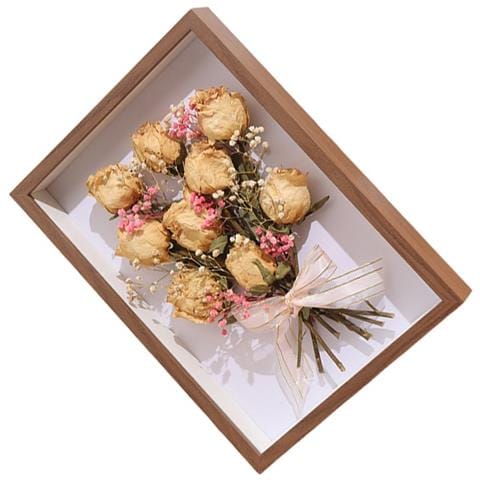 Cornice Portafoto Fluttuante Per Fiori Secchi - Scatola Ombra In Legno Per Composizioni Floreali Fai Da Te 8 Pollici - Foto 2