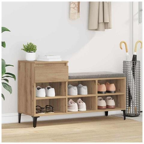 Mobile per scarpe rovere artigianale 102 x 36 x 60 cm - Foto 2