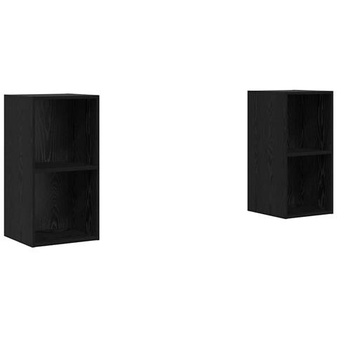 Mobile TV da Parete 2 pcs Rovere Nero 37 x 37 x 72 cm - Foto 1