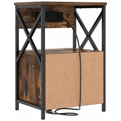 Armadio da Notte con cassetto 2 pcs Rovere fumo 40 x 31 x 60 cm - Foto 9