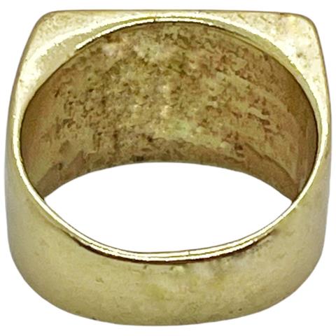 Anello Con Sigillo Blan In Zama Placcato Oro, Misura 15 - Foto 5