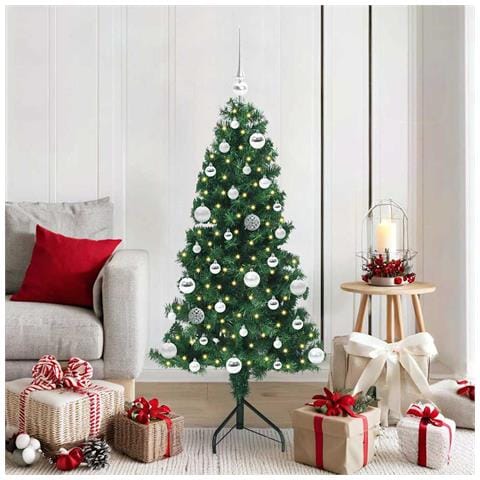 Albero di Natale Artificiale Angolare con 150 LED Verde 150 cm - Foto 2