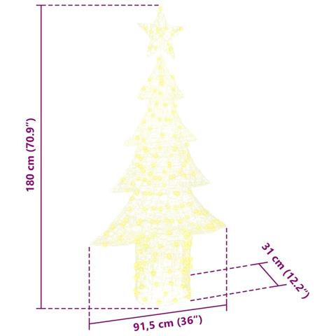Albero di Natale con 240 LED Bianco caldo 180 cm Acrilico - Foto 8