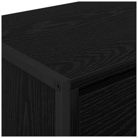 Mobile TV Rovere Nero 100 x 36 x 49,5 cm Legno multistrato - Foto 9