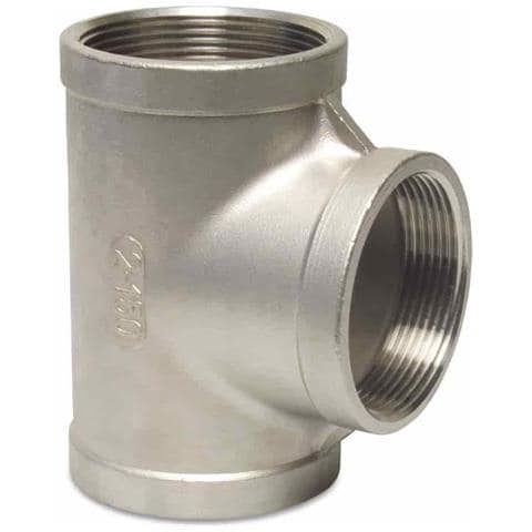 Tee Inox Filettato 1/4 Raccordo A T In Acciaio Inox V4a 90 Gradi - Foto 1