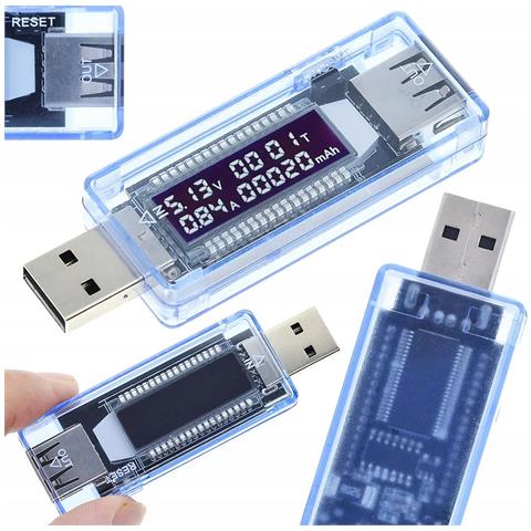 Tester Usb Voltamperometro Keweisi Kws-v20 - Alta Precisione, Display Lcd | Misura 4v-20v, 0a-3a | Per Cavi Usb, Caricatori, Power Bank - Foto 1