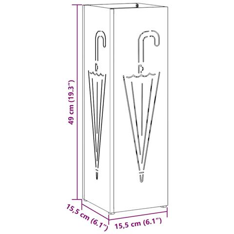 Supporto per Ombrellone Senape 15.5 x 15.5 x 49 cm Metallo - Foto 9