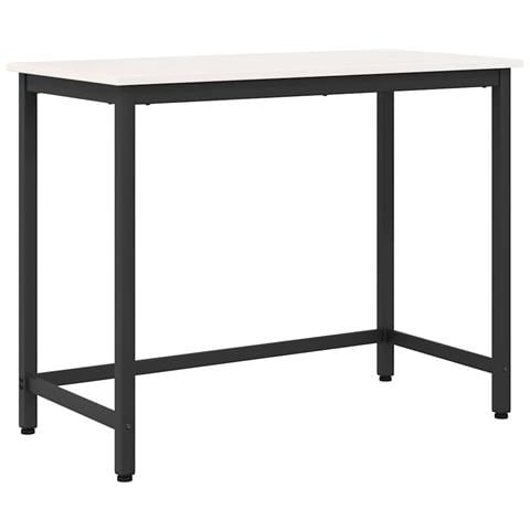 tavolo Bianco 100 x 50 x 77 cm Legno ingegnerizzato e acciaio - Foto 1