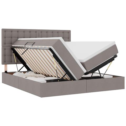 Letto con luci a strisce a LED Talpa 180 x 200 cm Tessuto - Foto 1