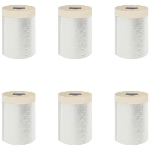 Telo per Polvere con Nastro Adesivo 6 pcs 55 x 3300 cm HDPE - Foto 1