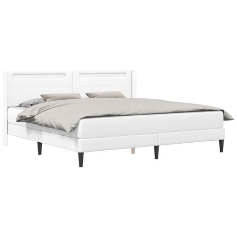 Struttura letto con materasso Bianco 180 x 200 cm Similpelle - Foto 1