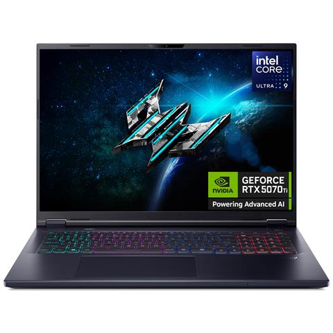 Predator Helios Neo 18 PHN18-72-90S4 Intel Core Ultra 9 275HX Computer portatile 45,7 cm (18") WQXGA 32 GB DDR5-SDRAM 2 TB SSD NVIDIA GeForce RTX 5070 Ti Wi-Fi 6E (802.11ax) Windows 11 Home Nero - Foto 1
