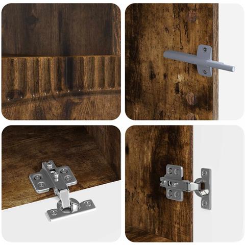 Mobile TV LED a 5 pezzi Rovere Fumo Legno ingegnerizzato - Foto 2
