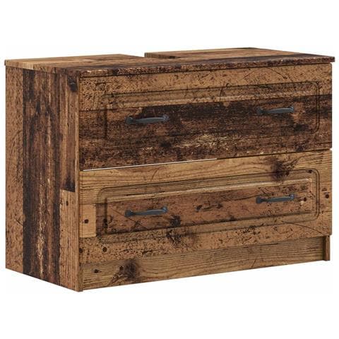 Set di armadietti da bagno in 3 pezzi UTRECHT Legno antico - Foto 2