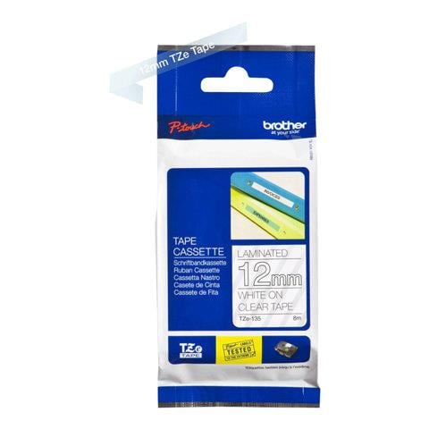 TZe135 - Adesivo standard - bianco trasparente - Rotolo (1,2 cm - Foto 1