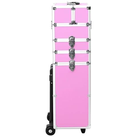 Valigia Trolley Per Cosmetici Alluminio Rosa - Foto 2