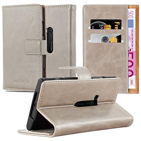 Custodia Compatibile Con Nokia Lumia 920 In Marrone Cappuccino - Coperchio Protettiva Con Chiusura Magnetica, Funzione Stand E Tasca Per Le Carte - Foto 1